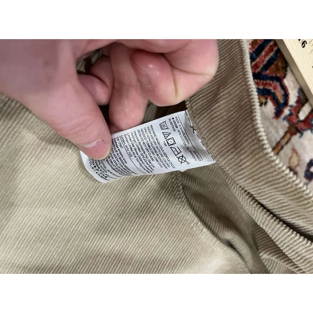 New with Tag Banana Republic Beige Micro Corduroy Fall Pants Size 35